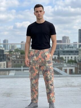 Lost Men's Peach & Olive Camo Cargo Pants